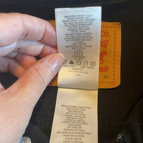 Levi’s black denim Jean jacket size medium youth - Picture 9 of 9